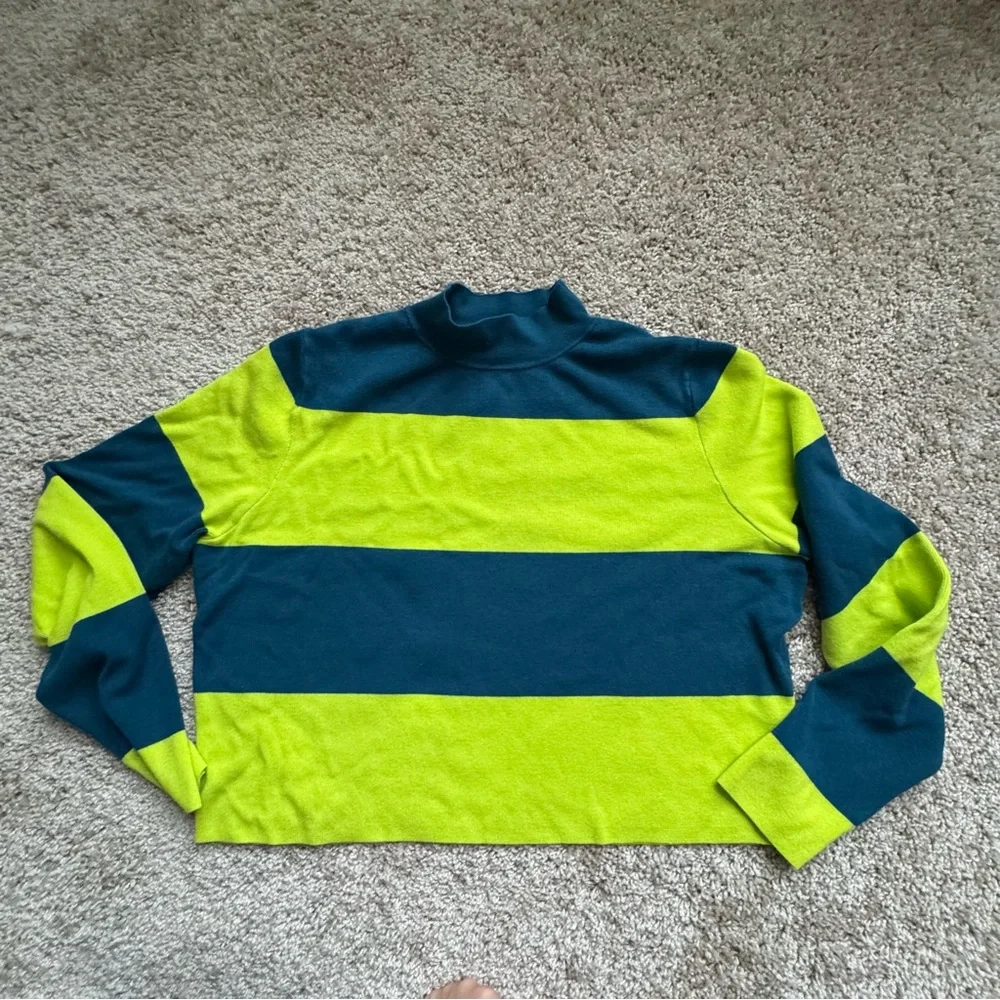 Victor Glemaud for Target Cropped Mock Neck Striped Sweater - Picture 2 of 5